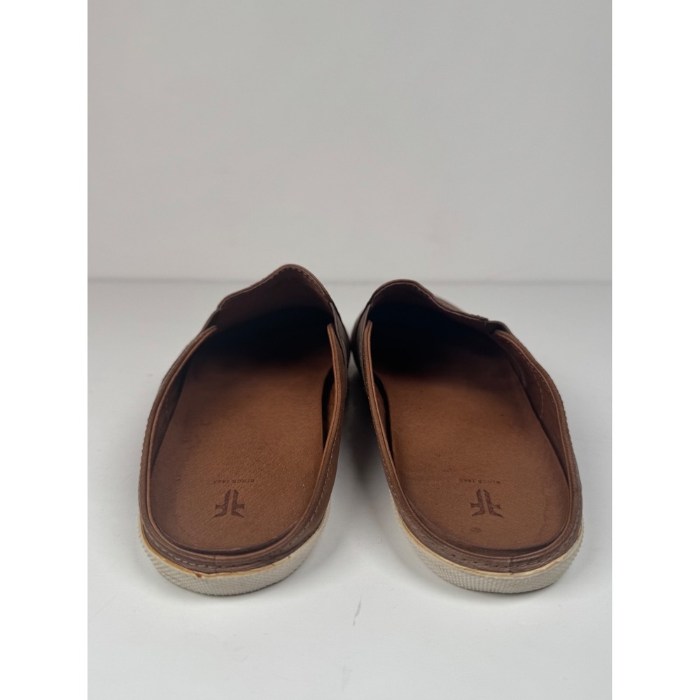 Frye Melanie Gore Mules Brown Leather Slip On Flat Casual Shoes Women's Size 9M - Picture 6 of 8